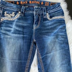 Rock Revival Mid Rise Curvy Boot Cut-Tansy